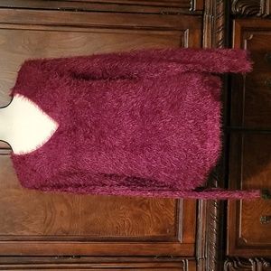 Tint & Shadow v-neck furry sweater